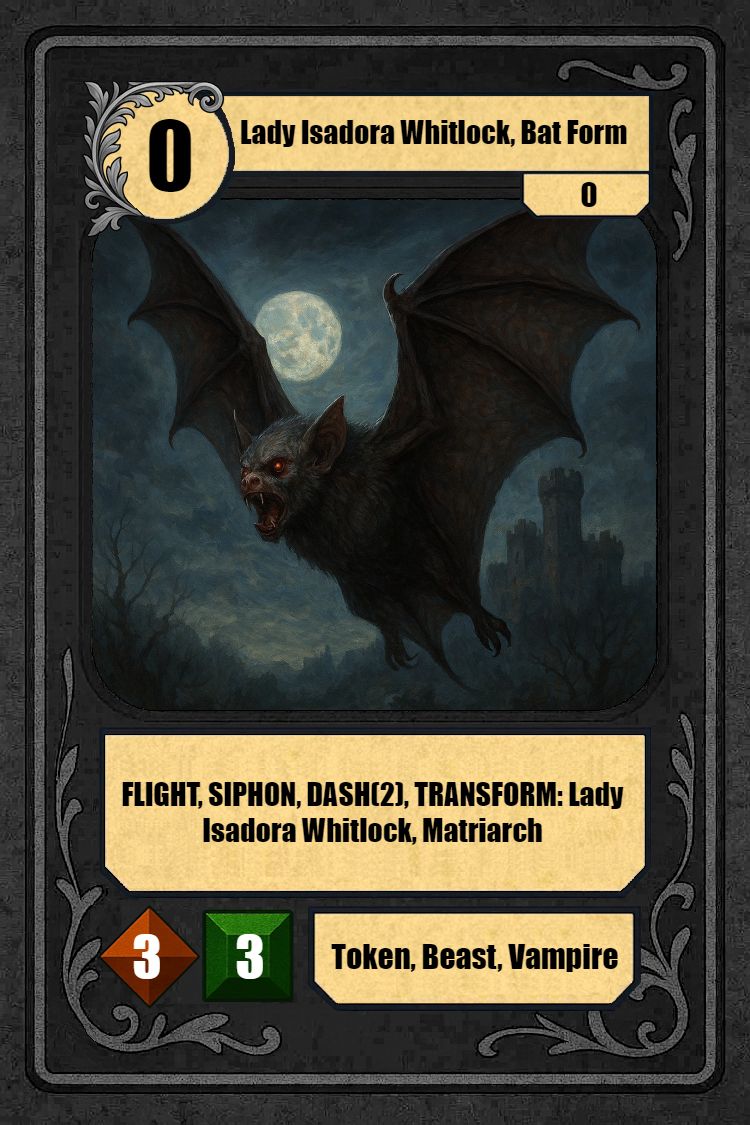 Lady Isadora Whitlock, Bat Form
