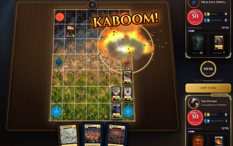 Kaboom! exploding over a group of enemy creatures